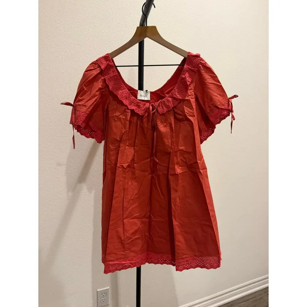 New Kourt Juliet rust dress size S 100% cotton $147